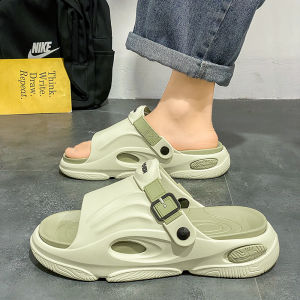 Coconut Slippers Mens Summer Outdoor Non-Slip Shit Feeling Thick Sole Sports Outdoor Dual Use Driving Casual Beach Sandals