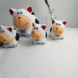 ตุ๊กตาจัดสวน ตุ๊กตาจัดสวนหย่อม 1 ชุด 4 ตัว ตัวใหญ่ 1 ตัว ตัวเล็ก 3 ตัว ตุ๊กตาหมา ตุ๊กตาเซรามิค แต่งบ้าน