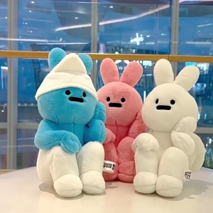 Spoof กระต่ายToy ตุ๊กตาการ์ตูน Soft หมอนน่ารักของขวัญวันเกิดเกลกระต่ายมีนิ้วกลาง