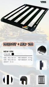 คลินิก แร็คหลังคาอลูมิเนียม VRK รุ่น New VRK (แร็คข้างโค้ง) พร้อม คานขวาง ชุดจับแร็คหลังคา สำหรับรถ SUV PPV (ตรงรุ่นรถ)