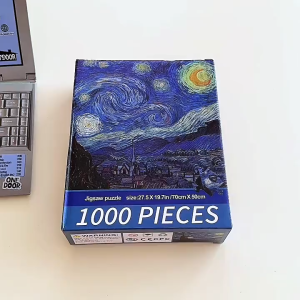 GVO 1000 PCS Anime Puzzle Rainbow Colorful Round Puzzle Jigsaw Puzzle Paper Intellectual Game Relieve Stress