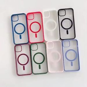 Frosted Magnetic Case Compatible with MagSafe Wireless Charging Non Yellowing Transparent Acrylic Back for iPhone 17 AIR 7 plus 8 plus xr x xs max 11 pro max 12 pro max 13 pro max 14 plus 14 pro max 15 plus 15 pro max 16 pro max 16 plus 16e se4