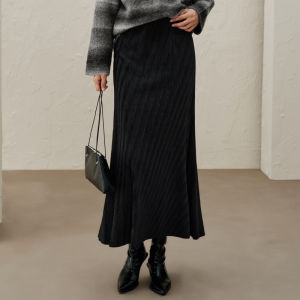 Yigue | Velvet Mermaid Midi Skirt Spring Autumn New
