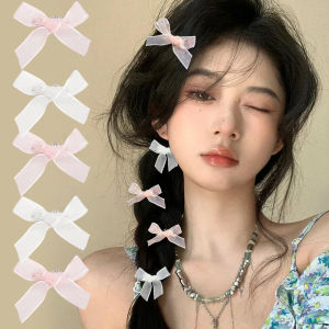 【♡Lovely girls house♡】Bowknot Hair Clip Sweet Ballet Ribbon Bow Hairpin Bang Clip Korean Girl Headwear