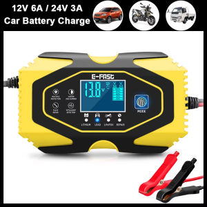 12V 24V Full Automatic Car Battery Charger Power Puls Repair for Gel AGM Lithium LiFePo4 Wet Lead Acid Battery 7 Stage Charging