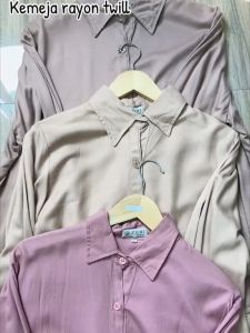 Kemeja Rayon Twill Basic Lengan Panjang By Zubi Fashion