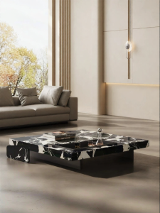 Natural Luxurious Stone Bulgari Black Luxury Square Coffee Table