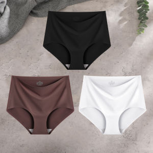 3Pcs/Set Traceless High Rise Elastic Panties For Women Seamless Solid Color Breathable Underpants Female Intimate Lingerie S-XXL