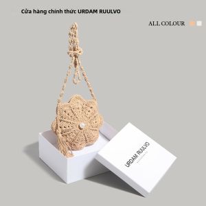 URCDN RDALVO | Túi Xách Tay Dệt Trống Thời Trang Nghỉ Dưỡng