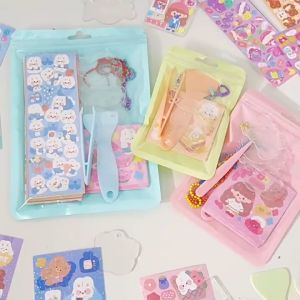 Kids Cute Goo Goo Card Sticker Set DIY Goo Plate Notedbook Goo Card Sticker Gooka