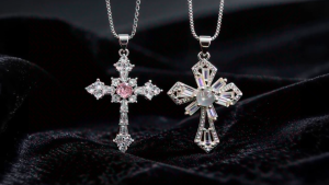 His & Hers Crystal Cross Pendant Set – Perfect Couple Jewelry
