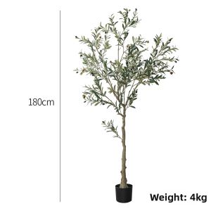 Lifelike Olive Tree Large Green Potted Plant Fake Tree Indoor Living Room Balcony Decoration Floor Standing Ornament Simulation Tree Scenery