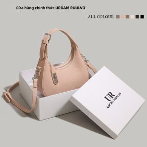 URCDN RDALVO | Túi Đeo Vai Nữ Da Thật Phong Cách Retro Hình Mặt Trăng Dùng Được Cho Nam Nữ Túi Đa Năng Dùng Hàng Ngày Túi Xách Cao Cấp