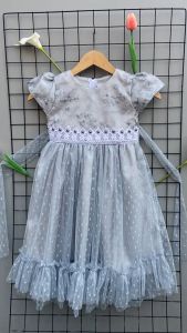 Gaun Pesta Size 3-12 Tahun / Eksport Quality Premium Brukat Baju Anak Perempuan Dress Polos Dres /