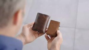 100% Crazy Horse Genuine Leather Men Wallets Rfid Card Holder Coin Pocket Wallet Money Bags Metal Walet Male Leather Purses