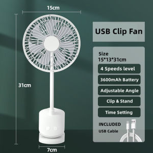 KASYDoFF USB Stroller Fans power bank fan Clip Fan Portable with 4 gears Quiet Clip on Mini Table Fan 720° Rotatable Battery Fan