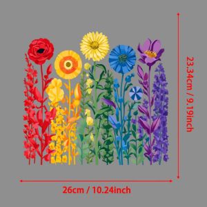 1Pc A Vibrant Flower of Life Heat Transfer Printing Patch Iron-on Men Women Clothing T-shirt Backpack DIY Fabric Handmade Decor