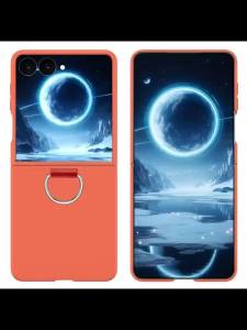 Ốp Điện Thoại Màu Kẹo Mờ Cho Samsung Galaxy Z Flip Series Có Giá Đỡ Nhẫn Chống Sốc Cảm Giác Như Da Thật Vỏ Cứng PC Dành Cho Nữ Nam Sinh Viên