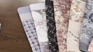 110cm Floral Printed Wave Viscose Square Scarf for Muslim Women Hijabs Cotton Headscarf Fashion Malaysia Handkerchief Foulard