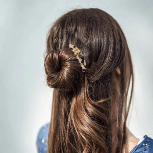 [SG | Cellulose Acetate] 7cm Medium Bar French Pleat Hair Style Hair Comb Curved French Pleat Comb 5 Teeth Elegant Stewardess Hairstyle Chignon Hair Comb