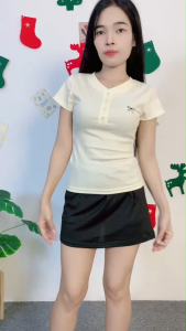 ชุดเซ็ตแฟชั่นฤดูร้อน เสื้อแขนสั้น+กระโปรงสั้นเรียบง่าย