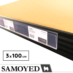 Tempat Label Produk / Harga / Shelf Price Tag / Rail / Display / Label Holder Samoyed LBHL-B 30 mm