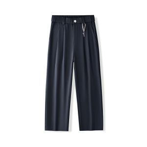 Loose Straight Leg Mens Business Casual Pants American Style Wide Leg Long Trousers Trendy Brand Youthful Polyester Fiber