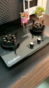 Niko Kompor Tanam 2 Tungku Lipat + Timer Niko Titanium Flip+selang