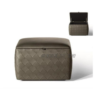 Italian  Woven Leather Shoe Changing Stool Storage Sofa Stool Footstool Designer Minimalist Creative Storage Low Stool Stool