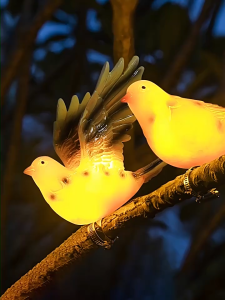 Đèn LED Hình Chim Đậu Cành Trang Trí Sân Vườn Ngoài Trời