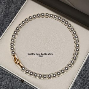 CAFFTI | French Aurora Pearl Multi-layer Gray Pig Nose Clasp Necklace
