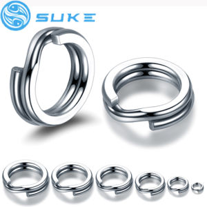 SUKE 50pcs Stainless Steel Split Ring Assorted  Fishing Rings for Blank Lures Crankbait Hard Bait fishing accessoies