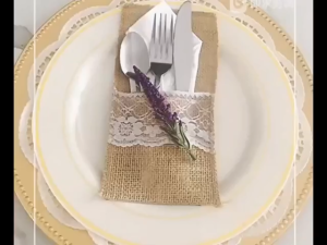 10pcs 11*21cm Burlap Cutlery Bag Natural Burlap Cutlery Holder Cutlery Pouch Bag For Knife&Fork