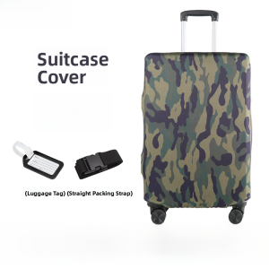 Thickened Camouflage Print Luggage Protection Cover Travel Anti-Scratch Wear-Resistant Suitcase Dust Cover Check-In Bag Protector