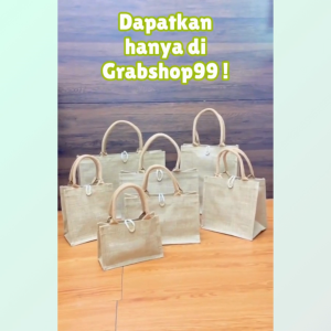 Eco Friendly Jute Bag Tote Bags with Strong Durable Handle Jute Recycle Bag/Go Green Grocery Muji Bag Jute Bag Tahan Lasak Shopping Bag