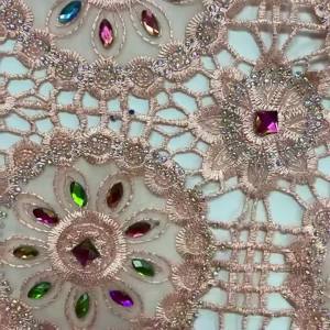 African Guipure Cord Lace Fabric with Rhinestone 2026 High Quality Water Soluble for Nigerian Party Dress Sewing