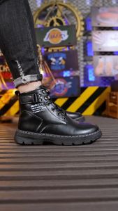 SOVOB รุ่นใหม่รองเท้าผู้ชายฤดูใบไม้ร่วง รองเท้าบู๊ตมาร์ตินสไตล์เกาหลีแบบเรียบง่ายและกีฬา บู๊ตสูงสไตล์อังกฤษสำหรับงาน