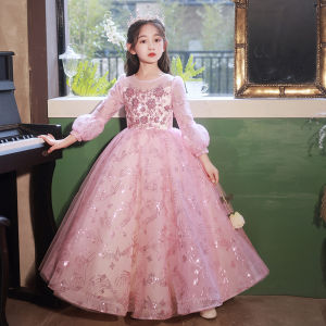 Princess Style Childrens Birthday Dress Puffy Skirt Girl Hostess Costume Fairy Tale Theme Party Wear Polyester Fiber