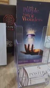 A6 Durable Tri-fold Clear Holder Business Stand Organizer Party Exhibition Hotel Name Card Holder