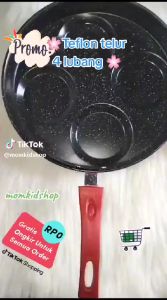 TEFLON TELUR 4 LUBANG SERBAGUNA WARNA/FRYPAN 4 LUBANG DIAMETER 24CM