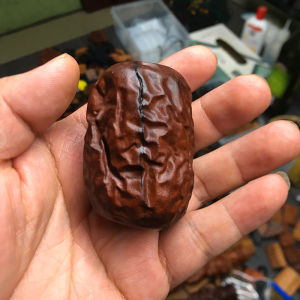 Handcrafted Natural Date Wood Carving Pendant Home Decor Carved Wooden Pendant Drop Earrings Chinese Style Wood Sculpture