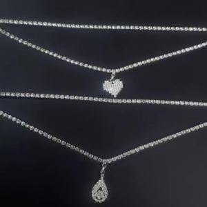 Dây Chuyền Eo Hình Giọt Nước Đính Đá Pha Lê Cao Cấp Hai Dây Cho Nữ Trang Sức Dáng Dây Bụng Bạc Vàng Thời Trang Hợp Xu Hướng