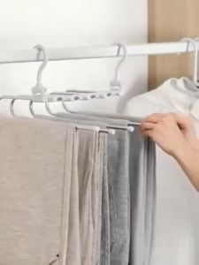 UMI 5 In 1 Stainless Steel Retractable Clothes Pants Trousers Magic Hanger Rack Clothes Hanger Tudung Hanger Space Organizer