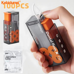 Kebidumei Mini Portable Dental Storage Box Refillable Pop-up Floss Dispenser Disposable Oral Cleaning Tool Oral Hygiene Care