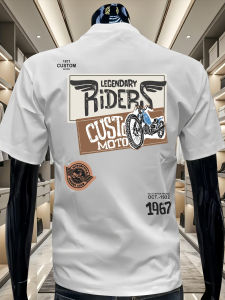 Áo Thun Nam Tay Ngắn in Họa Tiết Phong Cách Mỹ Cổ Điển Mùa Hè Mới Thương Hiệu INS Thường Ngày Cotton Nguyên Chất Tay Lửng Thể Thao