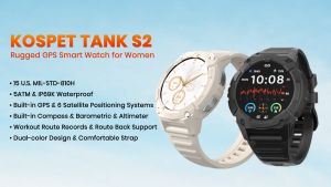New kospet Tank S2 của phụ nữ Smartwatch với GPS 1.32 "AMOLED hiển thị 100m không thấm nước Heart Rate Máy đo độ bão hoà ôxi trong máu Bluetooth gọi điện thoại