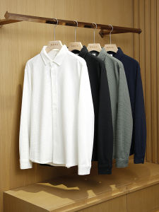 Skin-friendly Comfortable Long Sleeve Collared Mens Shirt Autumn Fashion Flannel Texture Offline Exclusive Trending Now