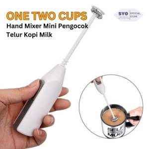 Hand Mixer Mini Pengocok Telur Kopi Milk Frother Battery - White