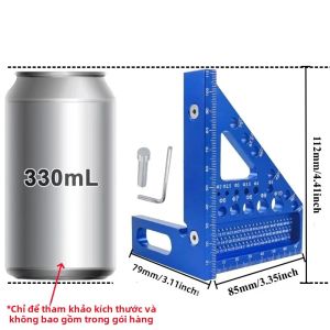 Thước Đo Đa Góc Bằng Hợp Kim Nhôm Chính Xác 1 Cái Dùng Cho Thợ Mộc Và Kỹ Sư Kèm Chốt Định Vị