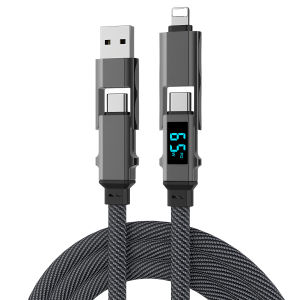 4-IN-1 240W USB Type C To USB C Cable PD Fast Charger Wire For iPhone 16 Pro Max 15 iPad Xiaomi Samsung Tablet Data Cord